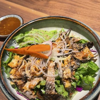 Sushi Kyo - Salmon skin salad - Japanese Near Me - Monrovia, California Sushi Kyo - Salmon skin salad - Japanese Near Me - Monrovia, California