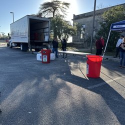Thanksgiving San Antonio Food Bank donation in front of the San Pedro Playhouse for State Representative Diego Bernal
