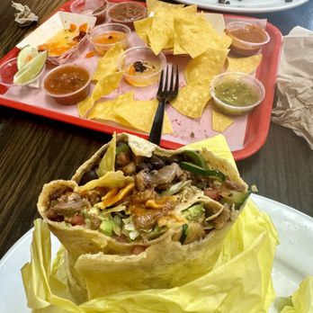 Tacos La Opcion - Veggie burrito with al pastor - Tacos Near Me - Los Angeles, California