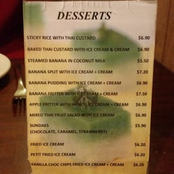 Petit Thai Cuisine - Part of the menu
