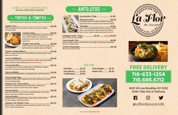 Menu photo 1 La Flor De Izucar Cafe Brooklyn, NY Menu photo 1 La Flor De Izucar Cafe Brooklyn, NY