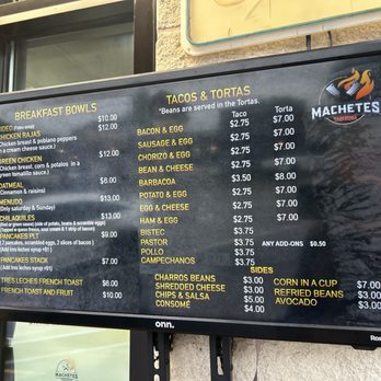 Taqueria Machetes - Outside menu - Tacos Near Me - Fredericksburg, Texas Taqueria Machetes - Outside menu - Tacos Near Me - Fredericksburg, Texas