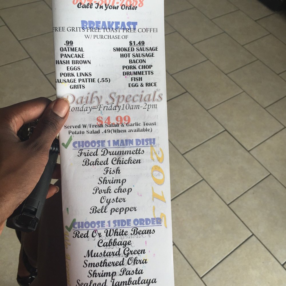 Citi Seafood - Front of menu - Southern Near Me - Harvey, Louisiana