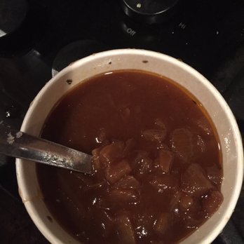 Panera Bread - French onion soup - missing the cheese and crotons ... kind of half the soup is it not ? - Salad Near Me - Pewaukee, Wisconsin