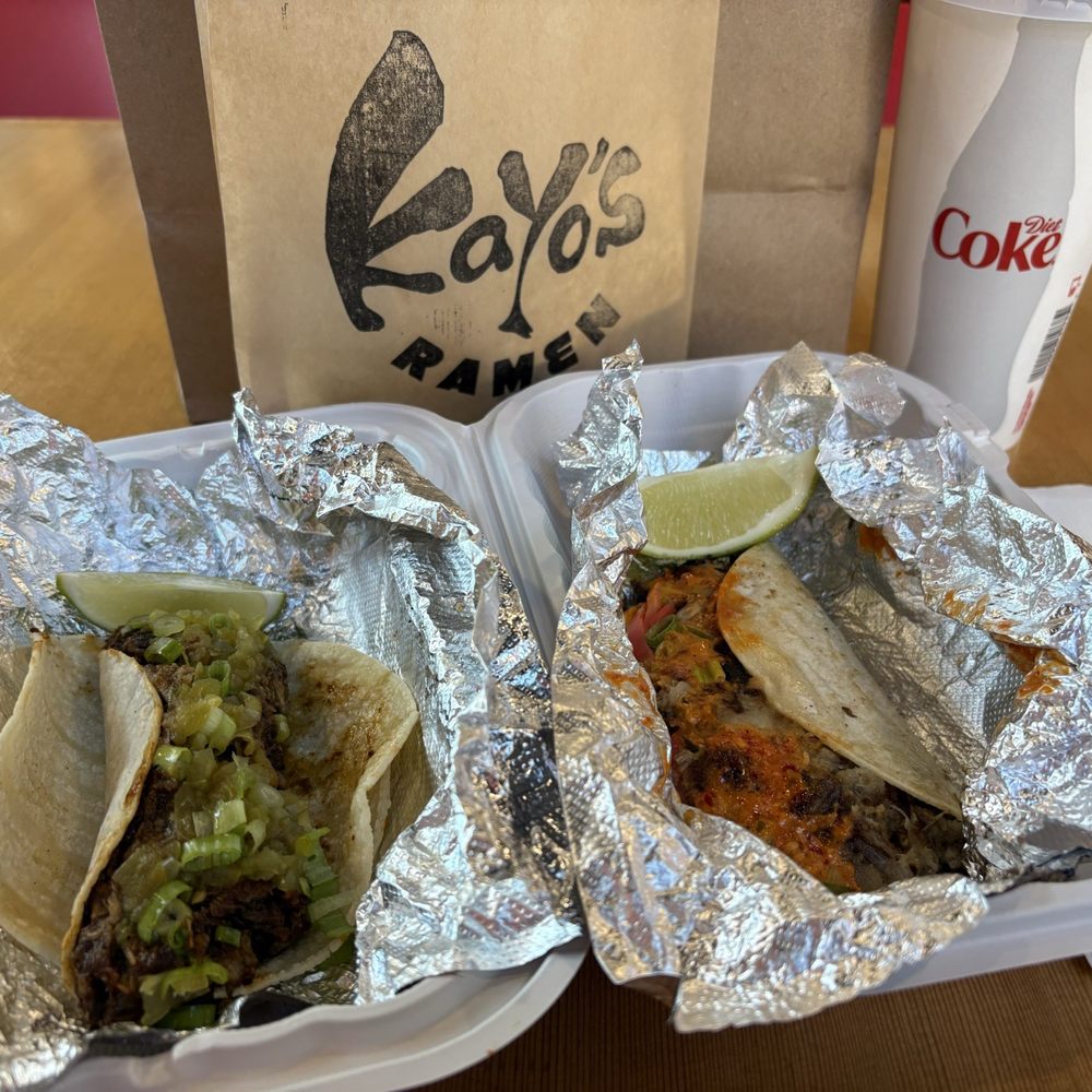Mole & Pineapple Mala Tacos. Both amazing!! Mole & Pineapple Mala Tacos. Both amazing!!