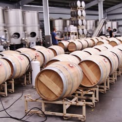 Outpost Wines - About third week of May. Empty barrel are setup. Time for barrel aging.