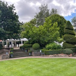 Le Talbooth - This shows the grounds. The tent is to the right
