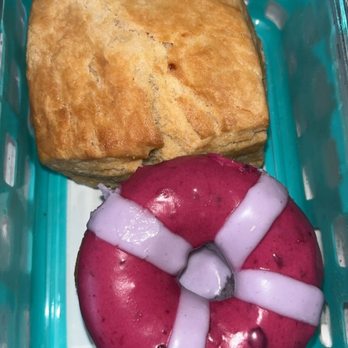 Hell Yeah Gluten Free - blueberry taro doughnut and vegan biscuit - Donuts Near Me - Atlanta, Georgia