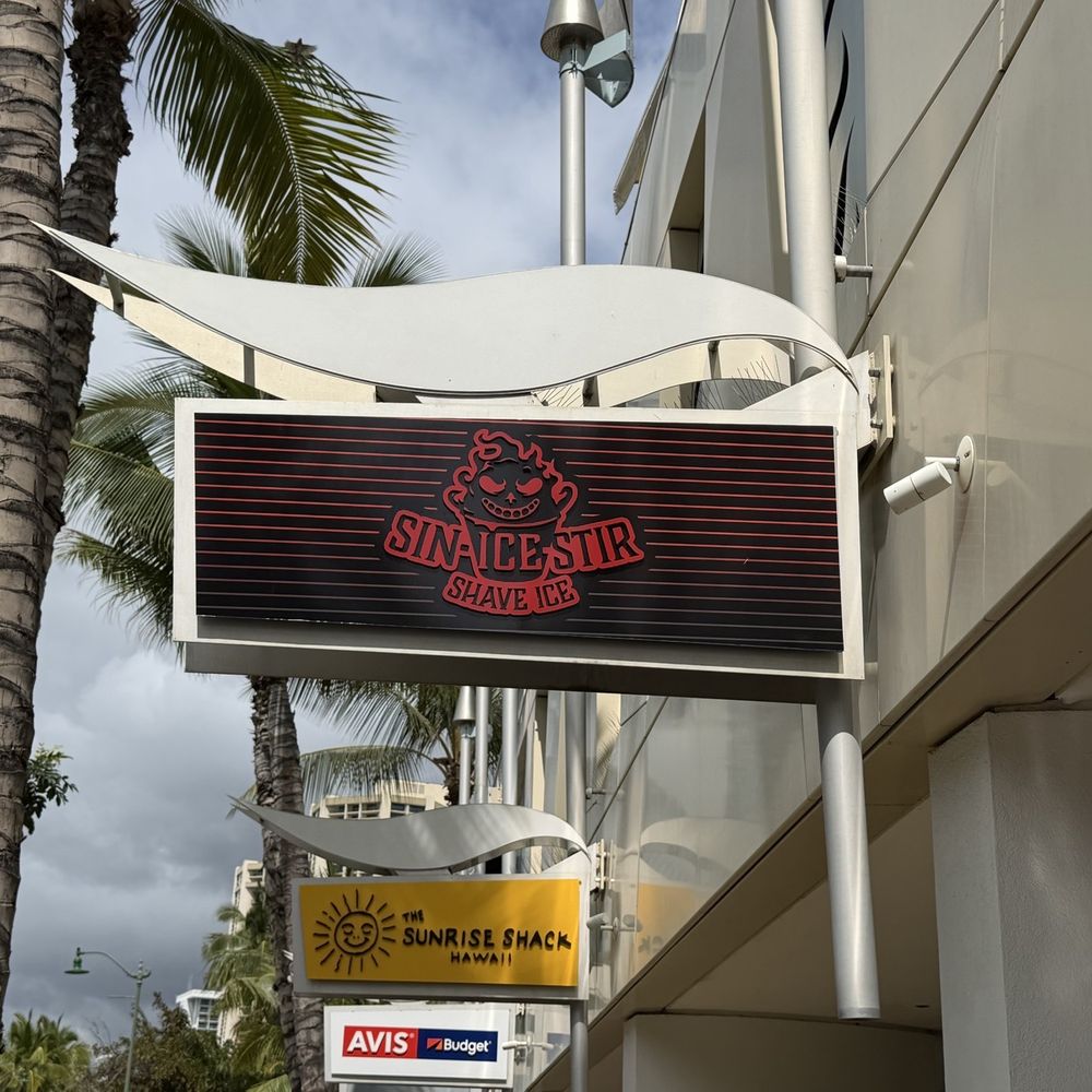 Sin-Ice-Stir - store sign - Shaved Ice Near Me - Honolulu, Hawaii