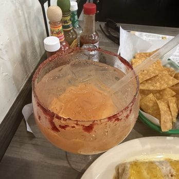 Los Burritos - Jumbo house margarita. Tajin rib has chamoy 5/5 - Mexican Near Me - Chesapeake, Virginia