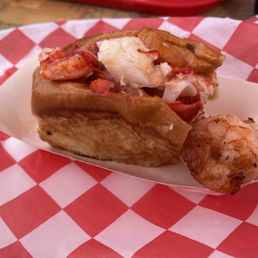 Lobster Roll on the perfect bun and shrimp! Love