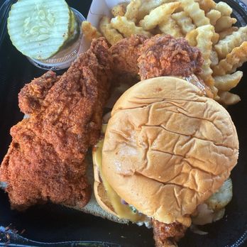 Dave's Hot Chicken - #Dave's #3 1 Tender & 1 Slider w/ Fries - Chicken Shop Near Me - Lakewood, California Dave's Hot Chicken - #Dave's #3 1 Tender & 1 Slider w/ Fries - Chicken Shop Near Me - Lakewood, California