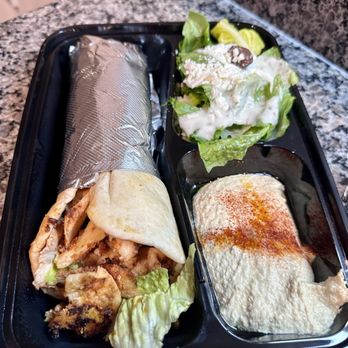 Cafe Petra - Katy - a chicken burrito and a salad - Lebanese Near Me - Katy, Texas Cafe Petra - Katy - a chicken burrito and a salad - Lebanese Near Me - Katy, Texas