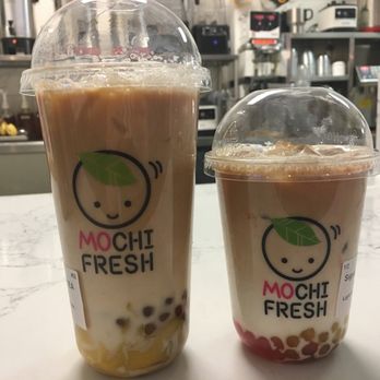 Mochi Fresh - Fancy Milk Tea (w/Pudding, Jelly, Brown Sugar Boba, Large/$5.50) & Signature Milk Tea (w/Brown Sugar, Mango, Strawberry Boba, Small/$4.99) - Desserts Near Me - Tempe, Arizona Mochi Fresh - Fancy Milk Tea (w/Pudding, Jelly, Brown Sugar Boba, Large/$5.50) & Signature Milk Tea (w/Brown Sugar, Mango, Strawberry Boba, Small/$4.99) - Desserts Near Me - Tempe, Arizona