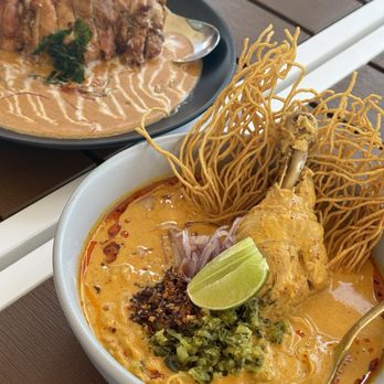 Hanuman Thai Eatery - Panang Curry (Left) and Khao Soi (Right) - Thai Near Me - Costa Mesa, California Hanuman Thai Eatery - Panang Curry (Left) and Khao Soi (Right) - Thai Near Me - Costa Mesa, California