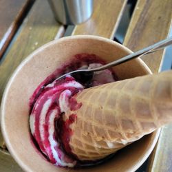 Soft serve with blueberry