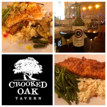 Crooked Oak Tavern - Pan Seared Hogfish Special, a lovely selection from the wine list, and Carolina Crunchy Dijon Flounder ..delish! - American Near Me - Conway, South Carolina