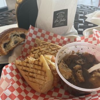 Maison La Jolie - Smoked Salmon panini add Brie and a French onion soup - Bakeries Near Me - Redlands, California Maison La Jolie - Smoked Salmon panini add Brie and a French onion soup - Bakeries Near Me - Redlands, California