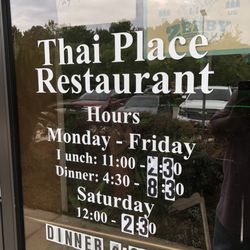 Thai Place - The hours