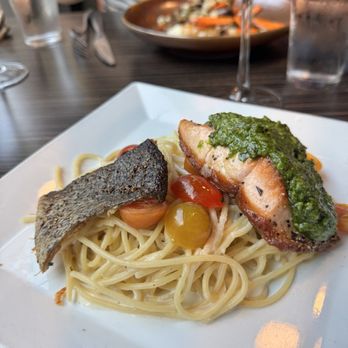 Fleetwood Haymarket - Pesto salmon Alfredo was great. Not heavy and the crispy skin was delicious - New American Near Me - Lincoln, Nebraska Fleetwood Haymarket - Pesto salmon Alfredo was great. Not heavy and the crispy skin was delicious - New American Near Me - Lincoln, Nebraska