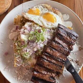 Pradera Brunch - Chilaquiles green sauce with carne asada - Breakfast & Brunch Near Me - Costa Mesa, California Pradera Brunch - Chilaquiles green sauce with carne asada - Breakfast & Brunch Near Me - Costa Mesa, California