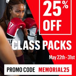 TITLE Boxing Club - 25% off Class Packs 10 & 20. Good thru 5/31