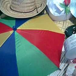 Monarch Carnival Supply Company - Umbrella Hat, Cowboy Hat, Sailer Bob Hat, Rose purchased at Monarch 9-21-12