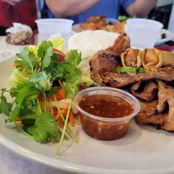 At Bites - Grilled Pork Plate With Eggroll - Vietnamese Near Me - San Luis Obispo, California