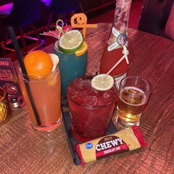 Devil's Hideaway - (From left to right)  1: This one f*cks a lot  2: What's that blue drink?  3: South of the border punch 4: Spaghett - Wine Bars Near Me - Tempe, Arizona