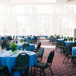 Judea Reform Congregation - The Charlotte Moscovitz Levin Social Hall, our large banquet hall which seats up to 240, set for a daytime reception.