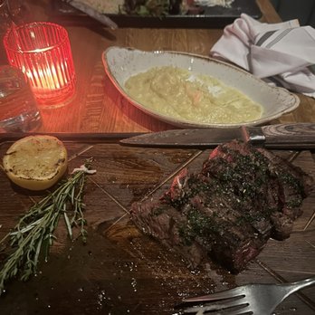 Taverna Veranda - SKIRT STEAK with a side of MASHED POTATOES - Mediterranean Near Me - Edgewater, New Jersey