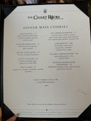 Menu photo 1 The Chart Room Scarborough, ME Menu photo 1 The Chart Room Scarborough, ME
