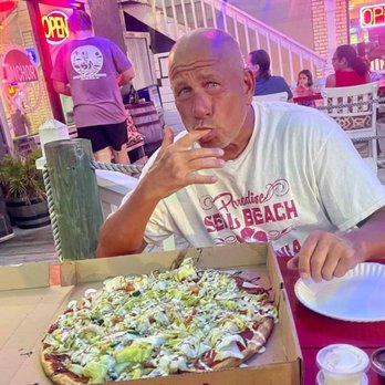 Anchor Draft House - Justin enjoying salad pizza and a cold IPA ! - Chicken Wings Near Me - Indian Beach, North Carolina Anchor Draft House - Justin enjoying salad pizza and a cold IPA ! - Chicken Wings Near Me - Indian Beach, North Carolina