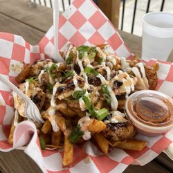 The Laos House - Loaded fries with shrimp