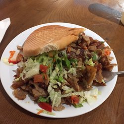 Halal Food - Gyro shawarma (meet carved from the gyro on the revolving spit)