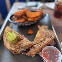The Bartonville Store - Rueben Sandwich with sweet potato fries.