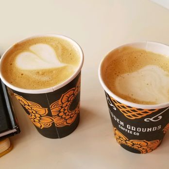 Hidden Grounds Chai & Coffee House - Latte and caramel latte with almond milk - Coffee & Tea Near Me - Hoboken, New Jersey