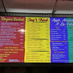 Crab & Catfish - Menu board