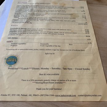 Turkey Red - Menu - Bakeries Near Me - Palmer, Alaska Turkey Red - Menu - Bakeries Near Me - Palmer, Alaska