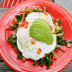 AH Juice Organics - Eggs over easy on kale