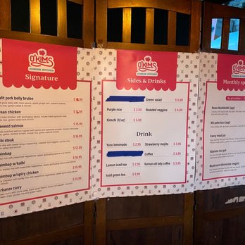 O'Kims - Menu as of 9-11-21 - Korean Near Me - Honolulu, Hawaii