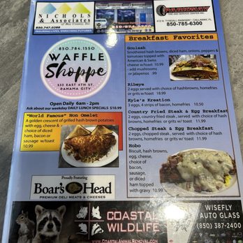 Waffle Shoppe - Breakfast & Catering - Front menu - Breakfast & Brunch Near Me - Panama City, Florida Waffle Shoppe - Breakfast & Catering - Front menu - Breakfast & Brunch Near Me - Panama City, Florida