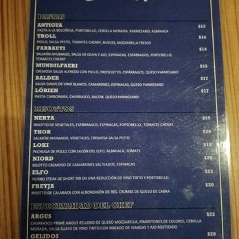 La Cueva del Elfo - Food menu side 1 - Cafes Near Me - Hatillo, Puerto Rico