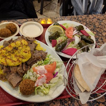 Pita Inn - Combination platter and stuffed grape leaves - Mediterranean Near Me - Glenview, Illinois