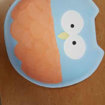 CeramiCafe - Painted owl plate (before glaze) - Party & Event Planning Near Me - La Mesa, California