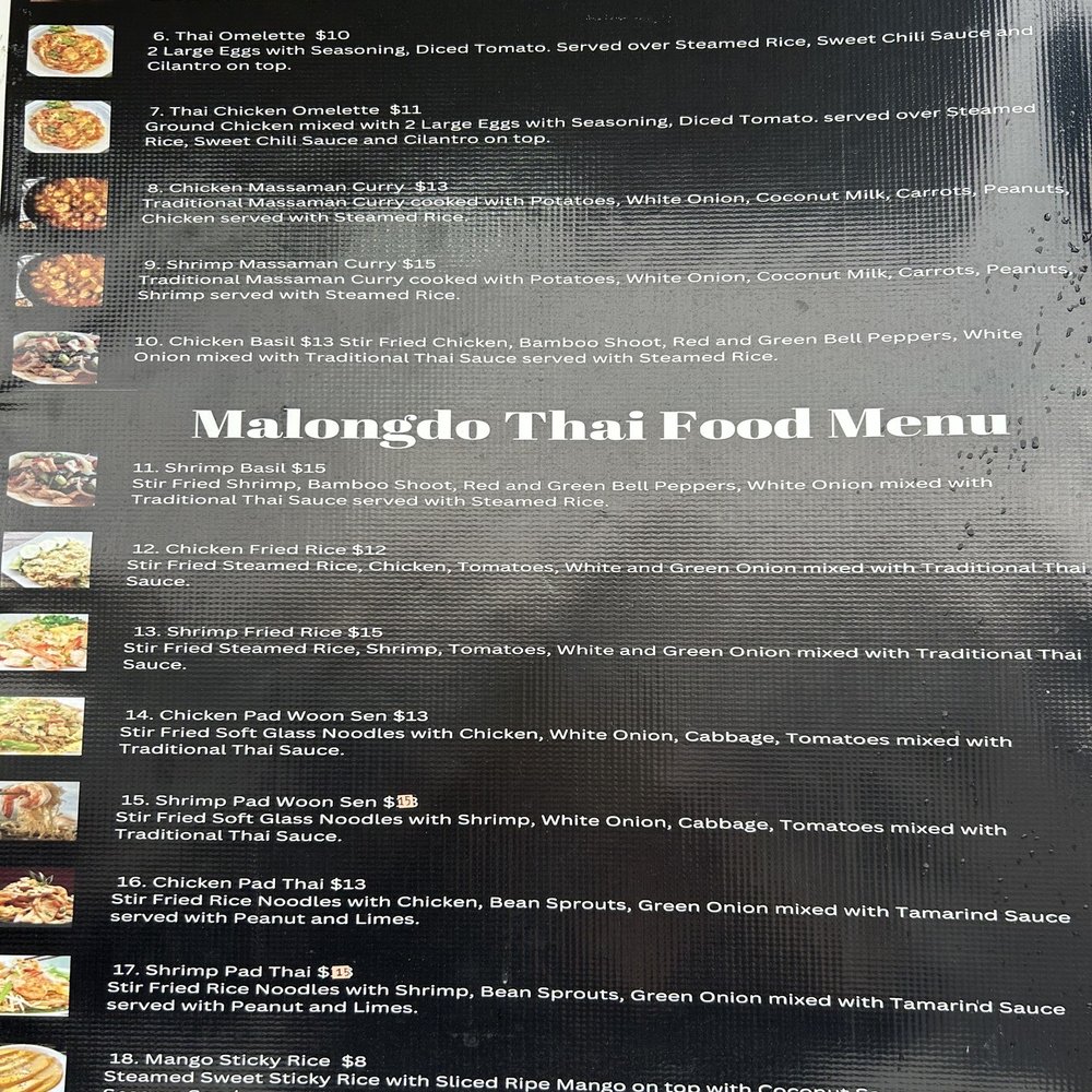Malongdo Thai Food - Menu - Food Trucks Near Me - San Antonio, Texas Malongdo Thai Food - Menu - Food Trucks Near Me - San Antonio, Texas