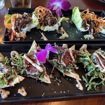 The Switchboard - Beef Bulgogi Lettuce Wraps and Seared Ahi Wonton Crisps - Hawaiian Near Me - Oceanside, California