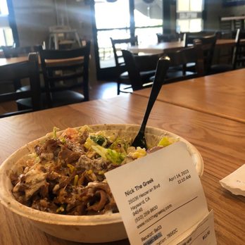 Nick The Greek - Gyro bowl with pork belly (12.50) - Greek Near Me - Hayward, California Nick The Greek - Gyro bowl with pork belly (12.50) - Greek Near Me - Hayward, California