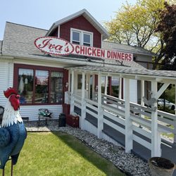 Iva's Chicken Dinners - Outside view, that big guy isn't on the menu