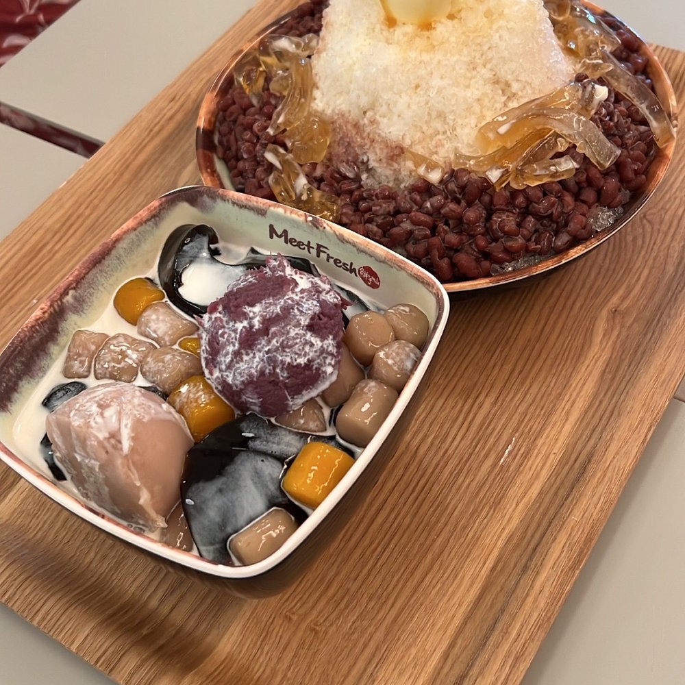Meet Fresh - Ube and Taro paste signature Red Bean milk shaved ice - Bubble Tea Near Me - Flushing, New York Meet Fresh - Ube and Taro paste signature Red Bean milk shaved ice - Bubble Tea Near Me - Flushing, New York